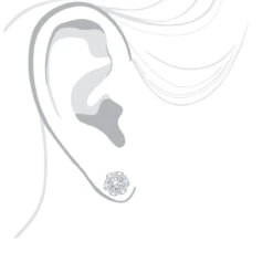 6 Carat Look Large Diamond Cluster Earrings 14K White Gold Studs 2 Carats -H'Hen Sale Store large diamond cluster earrings 190ct 14k p 45523 bodwh