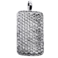 Large Diamond Dog Tag Pendant 14K White Gold Fully Iced Out Design 10.5ct -H'Hen Sale Store large diamond dog tag pendant in 14k gold fully iced out design 105ct 804084 back white