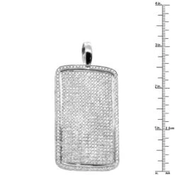 Large Diamond Dog Tag Pendant 14K White Gold Fully Iced Out Design 10.5ct -H'Hen Sale Store large diamond dog tag pendant in 14k gold fully iced out design 105ct 804084 ruler white