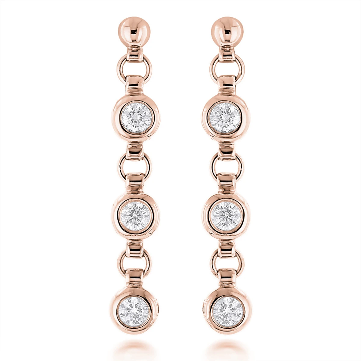 Large Diamond Drop Earrings 0.55ct 14K White Gold 5 Large Diamond Drop Earrings 0.55ct 14K White Gold - Image 3