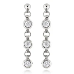Large Diamond Drop Earrings 0.55ct 14K White Gold
