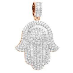 Large Diamond Hamsa Pendant 14K White Gold Unique Round & Baguette Diamonds 2.5ct 7 Large Diamond Hamsa Pendant 14K White Gold Unique Round & Baguette Diamonds 2.5ct -H'Hen Sale Store large diamond hamsa pendant in 14k gold unique round and baguette diamonds rose
