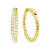 Large Diamond Hoop Earrings Inside Out 2.00ct 14K Yellow Gold