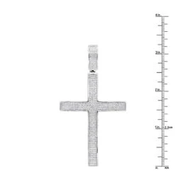 Large Men's Sterling Silver Diamond Cross Pendant 1.31ct -H'Hen Sale Store large mens sterling silver diamond cross pendant 131ct rulerwh