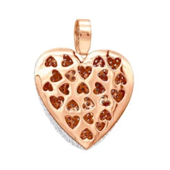 Large Pave Diamond Heart Pendant 10ct 14K White Gold -H'Hen Sale Store large pave diamond heart pendant 10ct 14k gold backro