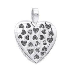 Large Pave Diamond Heart Pendant 10ct 14K White Gold -H'Hen Sale Store large pave diamond heart pendant 10ct 14k gold backwh
