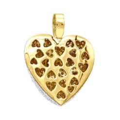 Large Pave Diamond Heart Pendant 10ct 14K White Gold -H'Hen Sale Store large pave diamond heart pendant 10ct 14k gold backye