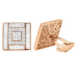 Luccello Designer 14K White Gold & Diamond Cufflinks For Men Gold Cuff Links 7.47ct -H'Hen Sale Store luccello designer gold cuff links with diamonds 747ct 14k p 48168 rose