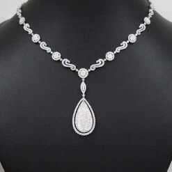 Ladies 18K Rose Gold Luccello Designer Diamond Drop Necklace 18.40ct -H'Hen Sale Store luccello designer jewelry ladies diamond drop necklace 1840ct 18k 3