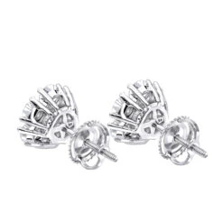 Luxurman 1 1/2ct Diamond Flower Cluster Earrings Studs 14K White Gold 11 Luxurman 1 1/2ct Diamond Flower Cluster Earrings Studs 14K White Gold -H'Hen Sale Store luxurman 1 12ct diamond flower cluster earrings studs in 14k gold backwh
