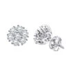 Luxurman 1 1/2ct Diamond Flower Cluster Earrings Studs 14K White Gold