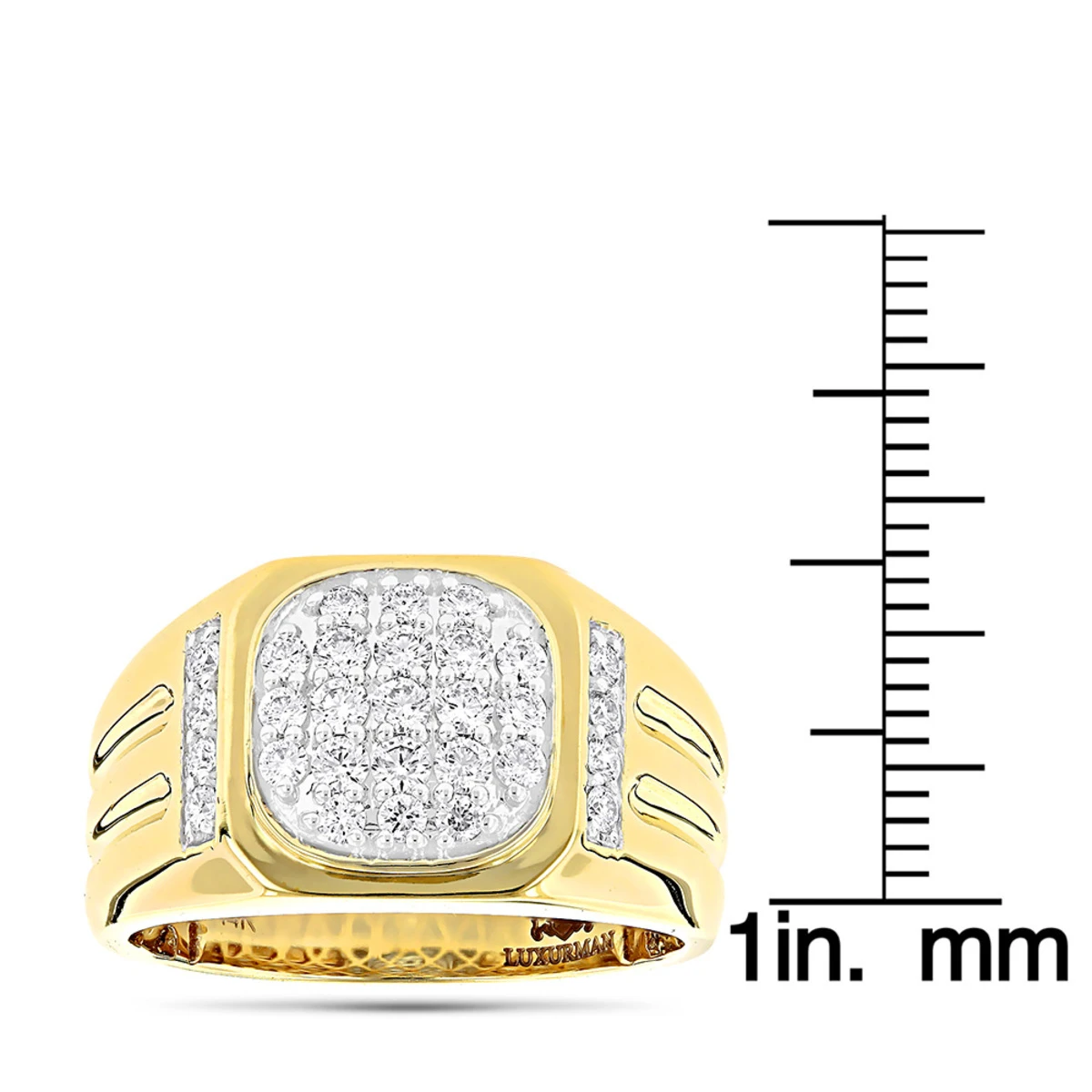 Luxurman 1 Carat Men's Diamond Ring 14K White Gold Pinky Ring 7 Luxurman 1 Carat Men's Diamond Ring 14K White Gold Pinky Ring - Image 5