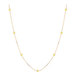 Luxurman 14K Yellow Gold Chain Necklace With Yellow Diamonds By The Yard 0.7ct -H'Hen Sale Store luxurman 14k gold chain necklace with yellow diamonds by the yard 07ct ro