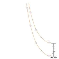 Luxurman 14K Rose Gold Chain With Diamonds By The Yard Necklace 1.5ct -H'Hen Sale Store luxurman 14k gold chain with diamonds by the yard 15ct rulerro