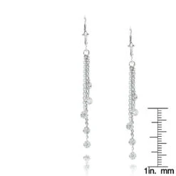 Luxurman 14K White Gold Chandelier Earrings With Diamonds By The Yard 1 Carat -H'Hen Sale Store luxurman 14k gold chandelier earrings with diamonds by the yard 1 carat rulerwh
