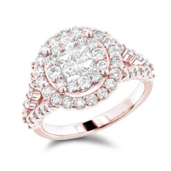 Luxurman 14K White Gold Diamond Engagement Ring 2ct Princess Cut Round Diamonds 10 Luxurman 14K White Gold Diamond Engagement Ring 2ct Princess Cut Round Diamonds -H'Hen Sale Store luxurman 14k gold diamond engagement ring 2ct princess cut round diamonds ro