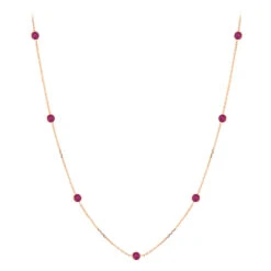Luxurman 14K Yellow Gold Ladies Chain Necklace With Rubies By The Yard 1.6ct 16in -H'Hen Sale Store luxurman 14k gold ladies chain necklace with rubies by the yard 16ct 16in ro