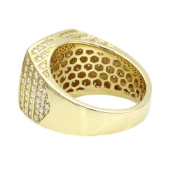 Luxurman 14K Yellow Gold Men's Diamond Ring Square Shape 2.5ct Pinky Ring -H'Hen Sale Store luxurman 14k gold mens diamond ring square shape 2 5ct pinky ring backye 1