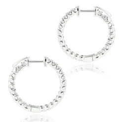 Luxurman 14K White Gold Two Carat Inside Out Diamond Hoop Earrings For Women -H'Hen Sale Store luxurman 14k gold two carat inside out diamond hoop earrings for women backwh