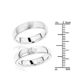 Luxurman 18K White Gold Diamond Matching His And Hers Wedding Band Set Comfort Fit 13 Luxurman 18K White Gold Diamond Matching His And Hers Wedding Band Set Comfort Fit -H'Hen Sale Store luxurman 18k gold diamond matching his and hers wedding band set comfort fit rulerwh