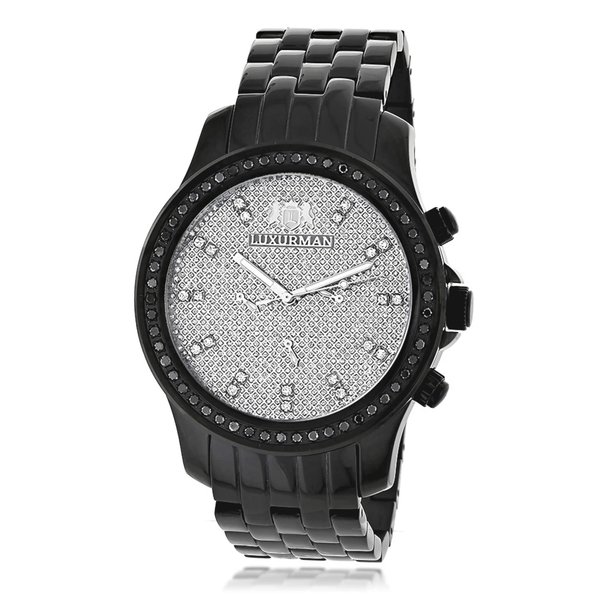 Luxurman Black Diamond Watch 2.25ct Men's 3 Luxurman Black Diamond Watch 2.25ct Men's