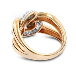 Luxurman Cocktail Love Knot Cuban Link Diamond Ring For Women 1/2ct -H'Hen Sale Store luxurman cocktail rings love knot cuban link diamond ring for women 12ct backro