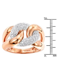 Luxurman Cocktail Love Knot Cuban Link Diamond Ring For Women 1/2ct -H'Hen Sale Store luxurman cocktail rings love knot cuban link diamond ring for women 12ct rulerro