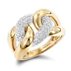 Luxurman Cocktail Love Knot Cuban Link Diamond Ring For Women 1/2ct -H'Hen Sale Store luxurman cocktail rings love knot cuban link diamond ring for women 12ct ye