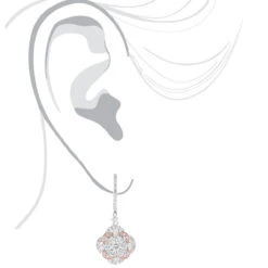 Luxurman Designer Flower Cluster Diamond Earrings For Women 2.4ct 14K White Gold -H'Hen Sale Store luxurman designer flower cluster diamond earrings for women 24ct 14k gold bodwh