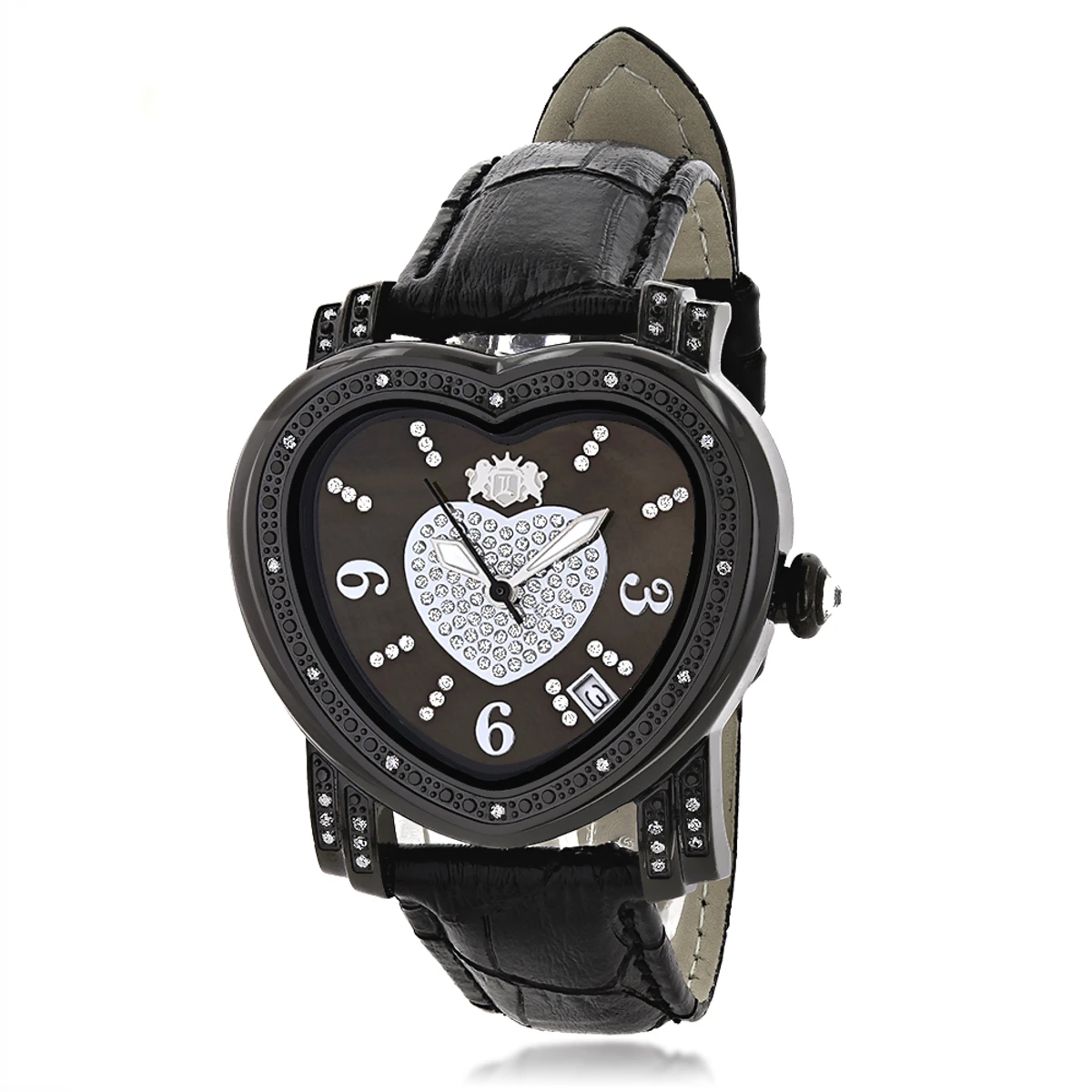 Luxurman Ladies Diamond Heart Watch 0.25ct Black MOP 3 Luxurman Ladies Diamond Heart Watch 0.25ct Black MOP