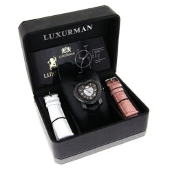 Luxurman Ladies Diamond Heart Watch 0.25ct Black MOP 9 Luxurman Ladies Diamond Heart Watch 0.25ct Black MOP -H'Hen Sale Store luxurman ladies diamond heart watch 025 ct p 44046box