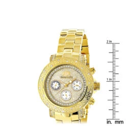 Luxurman Ladies Diamond Watch 0.3ct Yellow Gold Plated -H'Hen Sale Store luxurman ladies diamond watch 03ct yellow gold plated p 44309 ruler