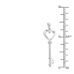 Luxurman Love Quotes Necklace Sterling Silver Diamond Key Pendant For Women 9 Luxurman Love Quotes Necklace Sterling Silver Diamond Key Pendant For Women -H'Hen Sale Store luxurman love quotes necklace sterling silver diamond key pendant for women ruler