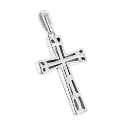 Luxurman Love Quotes: Small Sterling Silver Diamond Cross Pendant 7 Luxurman Love Quotes: Small Sterling Silver Diamond Cross Pendant -H'Hen Sale Store luxurman love quotes necklaces small sterling silver diamond cross pendant back