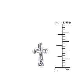 Luxurman Love Quotes Necklaces: Sterling Silver Small Diamond Cross Pendant -H'Hen Sale Store luxurman love quotes necklaces sterling silver small diamond cross pendant ruler