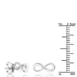 Luxurman Love Quotes: Small Diamond Infinity Earrings Sterling Silver Studs -H'Hen Sale Store luxurman love quotes small diamond infinity earrings sterling silver studs ruler