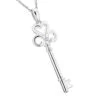 Luxurman Love Quotes: Sterling Silver Heart Shape Diamond Key Necklace -H'Hen Sale Store luxurman love quotes sterling silver heart shape diamond key necklace main