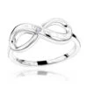 Luxurman Love Quotes: Sterling Silver Infinity Diamond Ring For Women