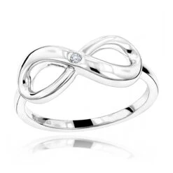 Luxurman Love Quotes: Sterling Silver Infinity Diamond Ring For Women