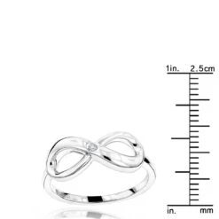 Luxurman Love Quotes: Sterling Silver Infinity Diamond Ring For Women -H'Hen Sale Store luxurman love quotes sterling silver infinity diamond ring for women ruler