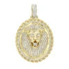 LUXURMAN Medallion 14K Yellow Gold Real Diamond Lions Head Pendant 1ct