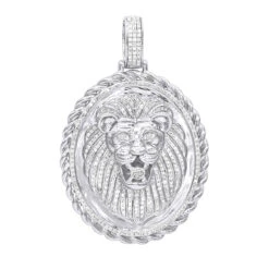 LUXURMAN Medallion 14K Yellow Gold Real Diamond Lions Head Pendant 1ct -H'Hen Sale Store luxurman medallion 14k gold real diamond lions head pendant 1ct wh