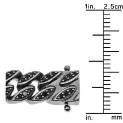 Luxurman Men's Black Diamond Cuban Link Bracelet In Sterling Silver 8mm Wide 8 Luxurman Men's Black Diamond Cuban Link Bracelet In Sterling Silver 8mm Wide -H'Hen Sale Store luxurman mens black diamond cuban link bracelet in sterling silver 8mm wide 407160 ruler