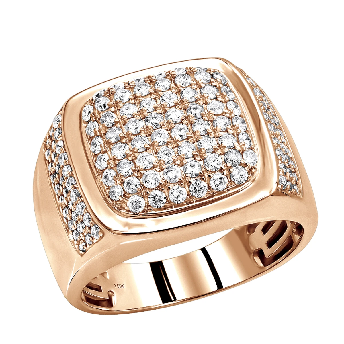 Luxurman Men's 10K White Gold Unique Diamond Wedding Band 1.5 Carat 5 Luxurman Men's 10K White Gold Unique Diamond Wedding Band 1.5 Carat - Image 3