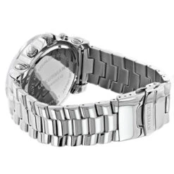 Oversized Luxurman Men's Diamond Watch 2.5ct Chronograph Gold Plated -H'Hen Sale Store luxurman mens diamond watch 25ct back white 20221011