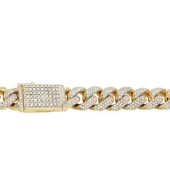 Luxurman Men's 10K Yellow Gold Miami Cuban Link Chain Necklace With Diamonds 23ct -H'Hen Sale Store luxurman mens necklaces 14k gold miami cuban link chain with diamonds 23ct claspye