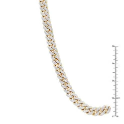 Luxurman Men's 10K Yellow Gold Miami Cuban Link Chain Necklace With Diamonds 23ct -H'Hen Sale Store luxurman mens necklaces 14k gold miami cuban link chain with diamonds 23ct rulerye