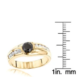 Luxurman 14K Yellow Gold White & Black 1.5 Carat Diamond Pinky Ring For Men 13 Luxurman 14K Yellow Gold White & Black 1.5 Carat Diamond Pinky Ring For Men -H'Hen Sale Store luxurman pinky rings white black diamond ring for men 15 carat 14k gold rulerye