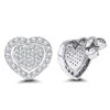 Luxurman Platinum Diamond Heart Earrings Studs 0.5ctw -H'Hen Sale Store luxurman platinum diamond heart earrings studs 05ctw main