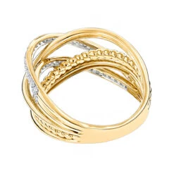 Luxurman Unique Women's Diamond Right Hand Ring 14K Yellow Gold 0.45ct 11 Luxurman Unique Women's Diamond Right Hand Ring 14K Yellow Gold 0.45ct -H'Hen Sale Store luxurman right hand rings unique womens diamond ring 14k gold 045ct back